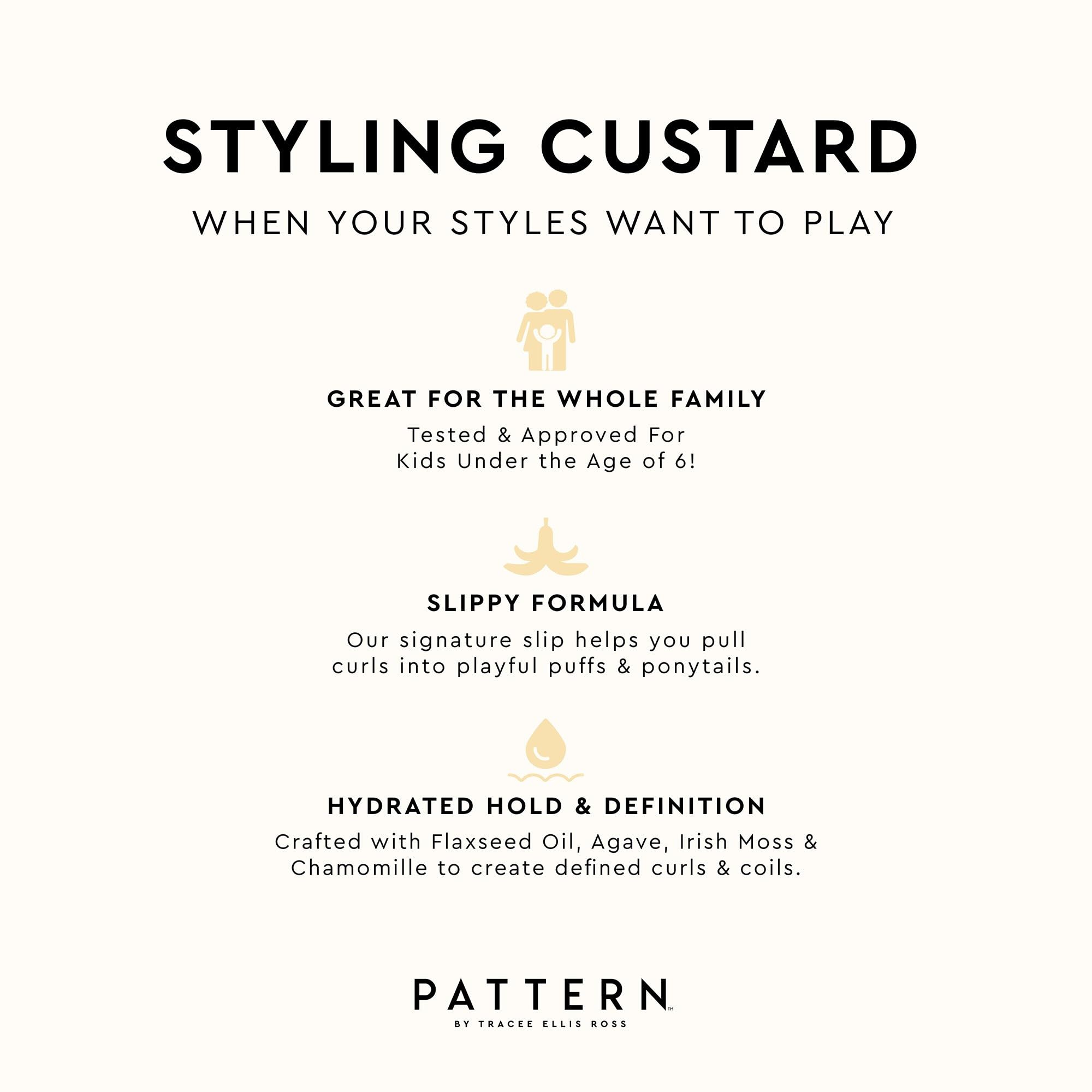 Pattern Beauty Styling Custard bottle with minimal fragrance supports comfortable daily styling