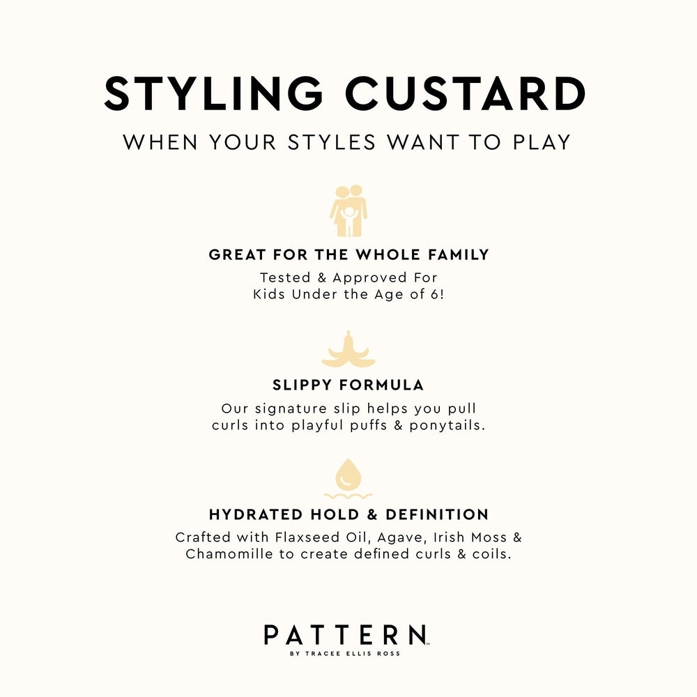 Pattern Beauty Styling Custard bottle with minimal fragrance supports comfortable daily styling