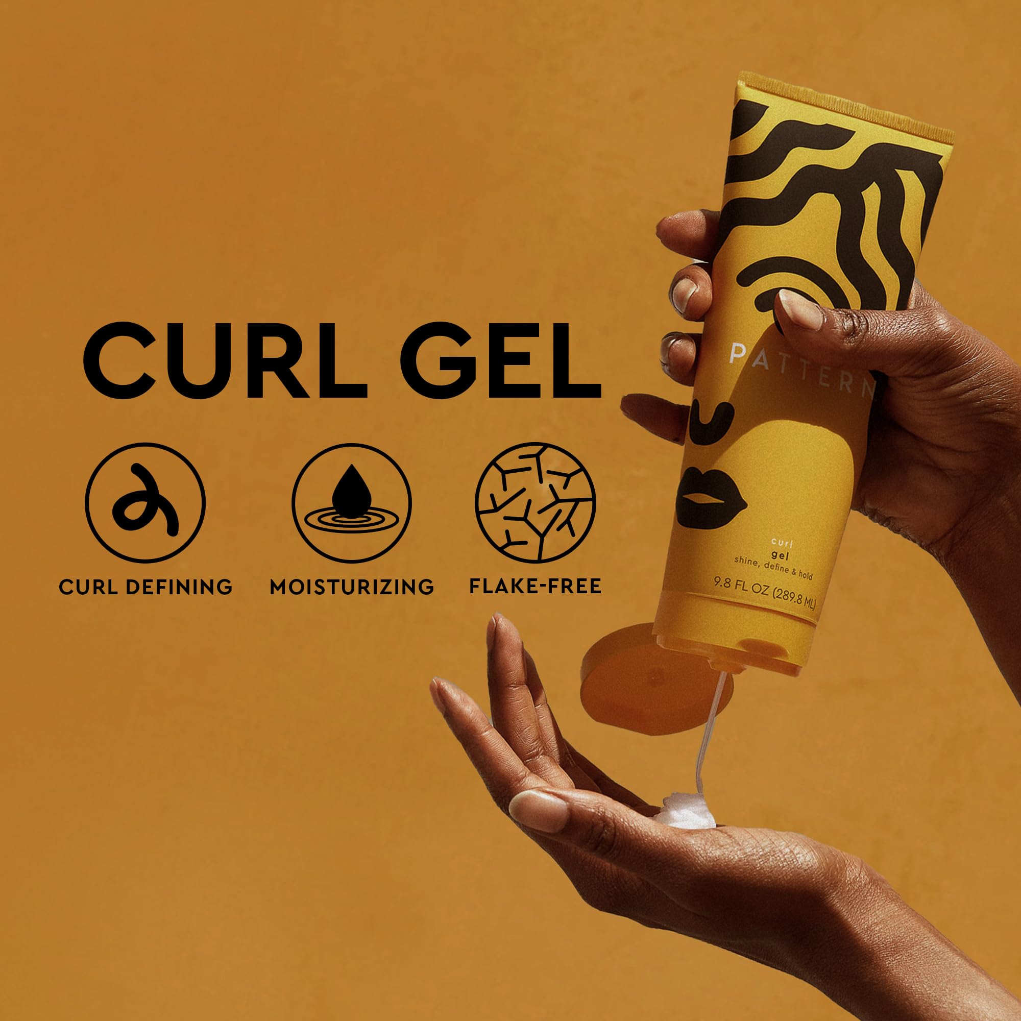 PATTERN Beauty travel-size packaging shown for on-the-go styling.