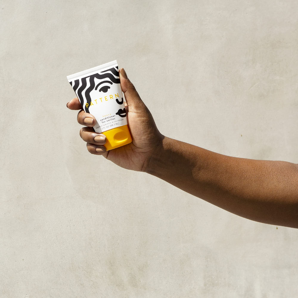PATTERN High-porosity hair swatch reveals moisture retention and potential curl definition.