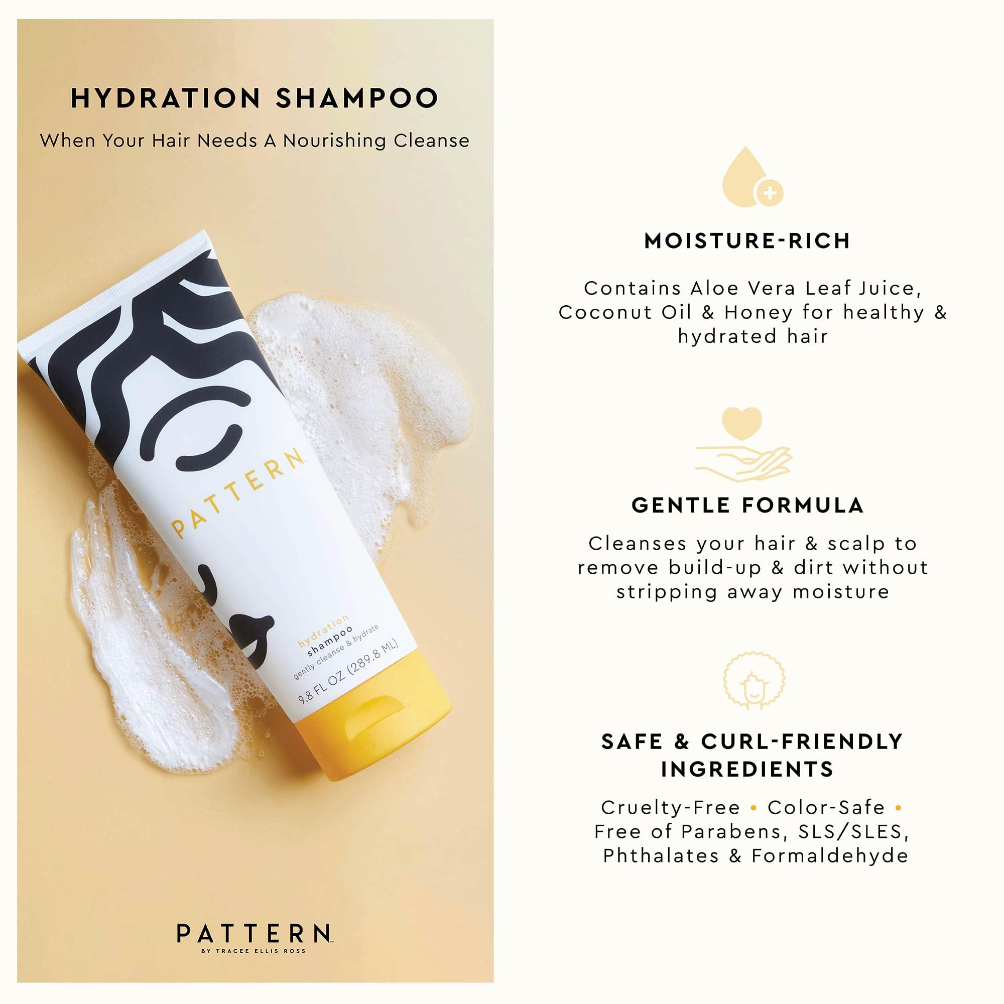 PATTERN Hydration Shampoo ingredients oils closeup highlighting nourishing care