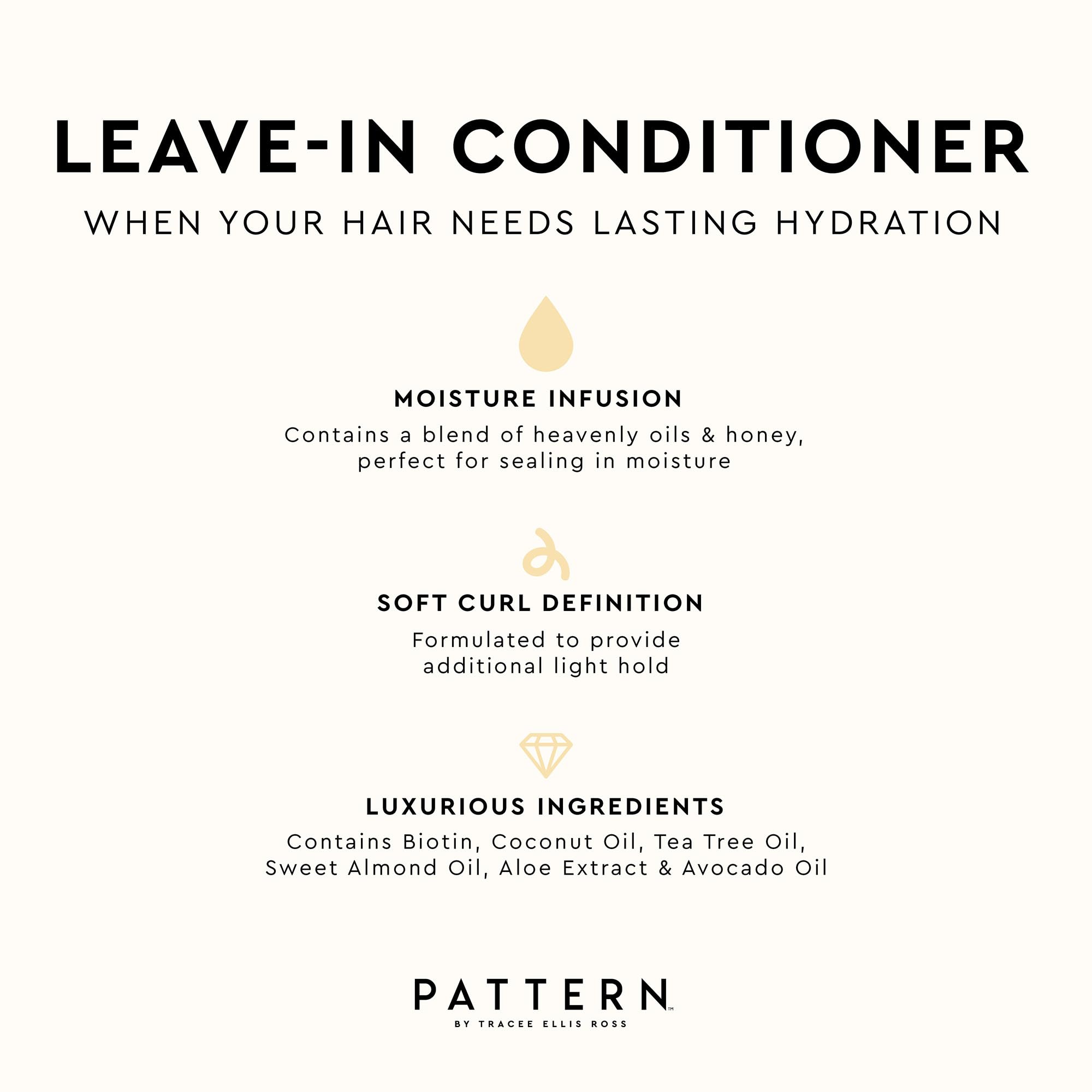PATTERN Leave-In Conditioner packaging closeup emphasizes 25 fl oz value