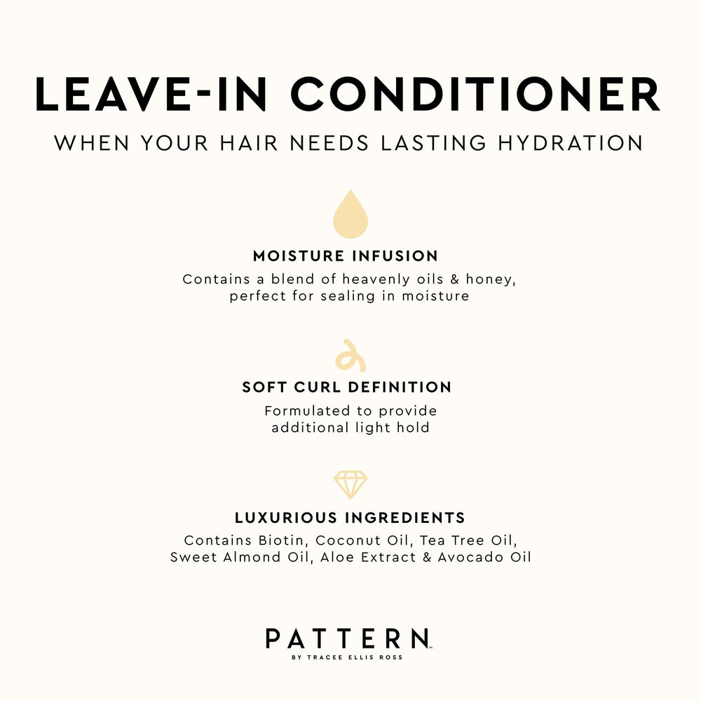 PATTERN Leave-In Conditioner packaging closeup emphasizes 25 fl oz value
