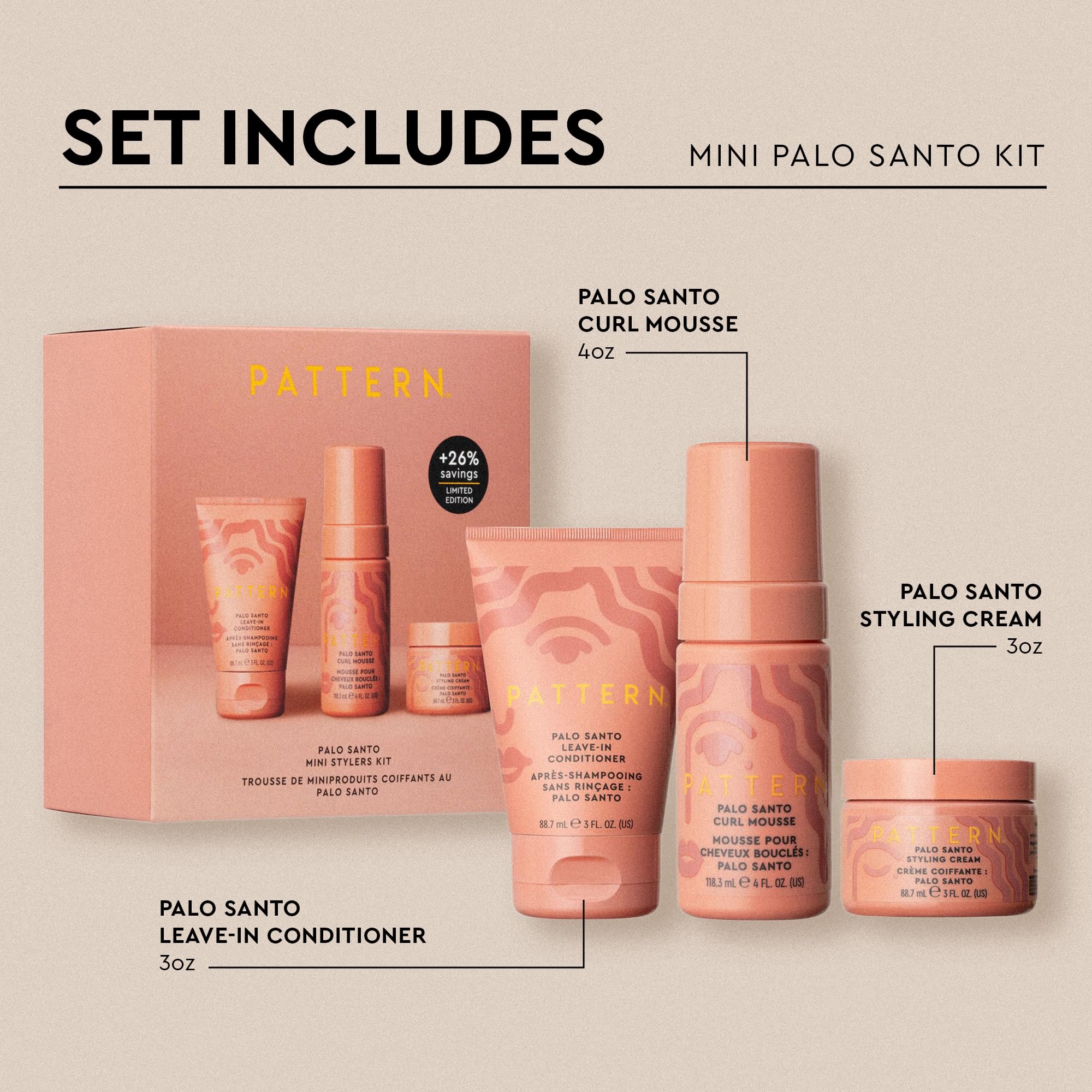 PATTERN Palo Santo Curl Mousse Mini for defining curls on the move