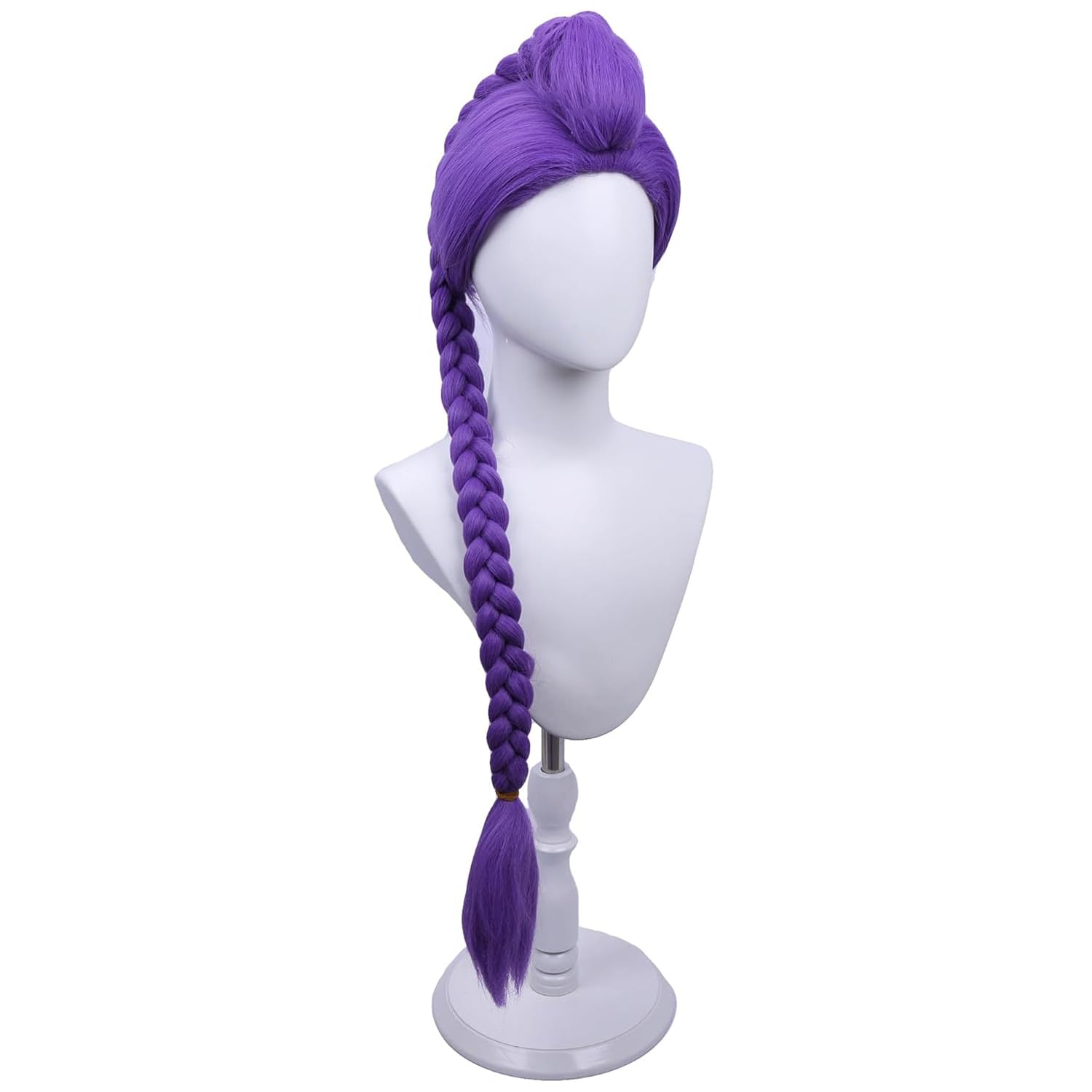 PATTNIUM Kids Purple Braided Wig back view reveals full-length braid for costumes