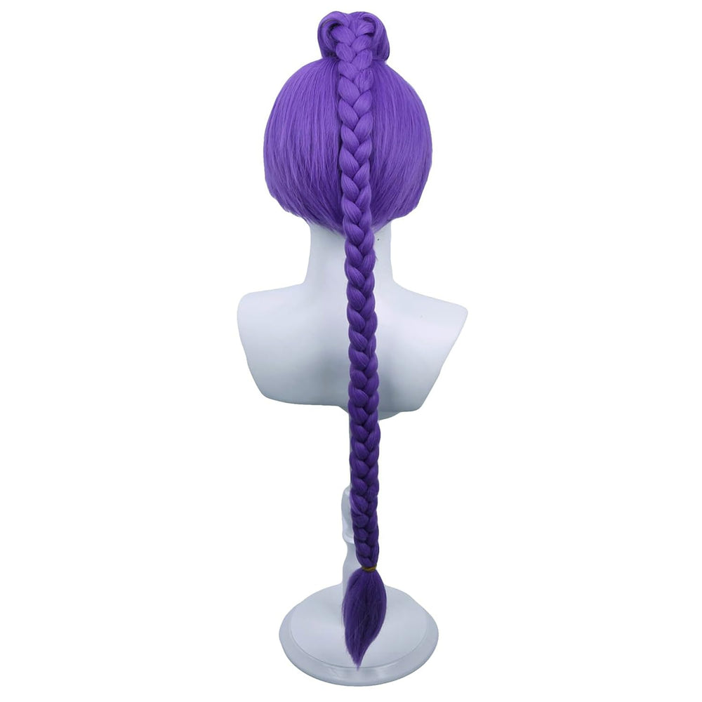 PATTNIUM Kids Purple Braided Wig cap detail emphasizes adjustable strap fit