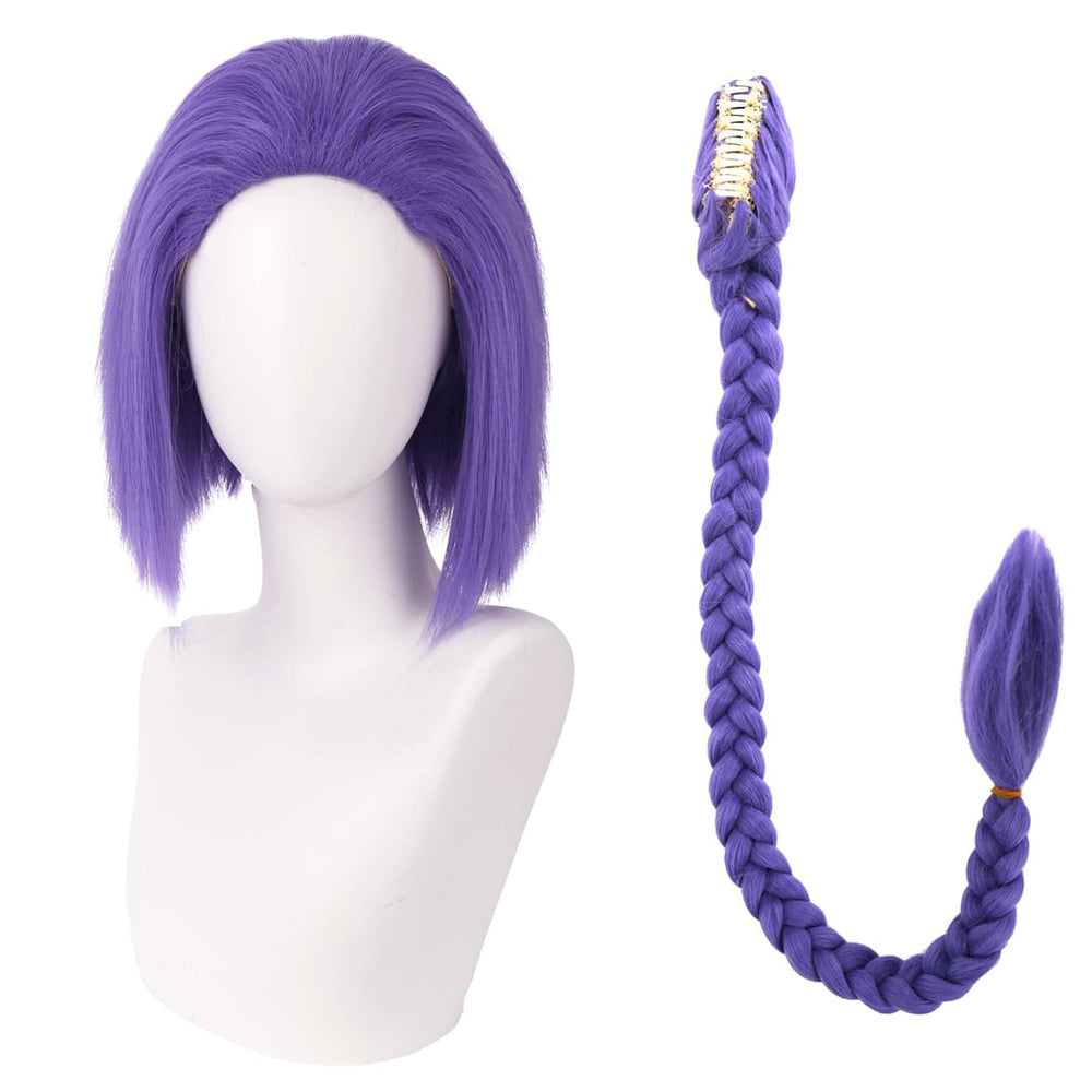 PATTNIUM Kids Purple Braided Wig length 30 inches for imaginative cosplay