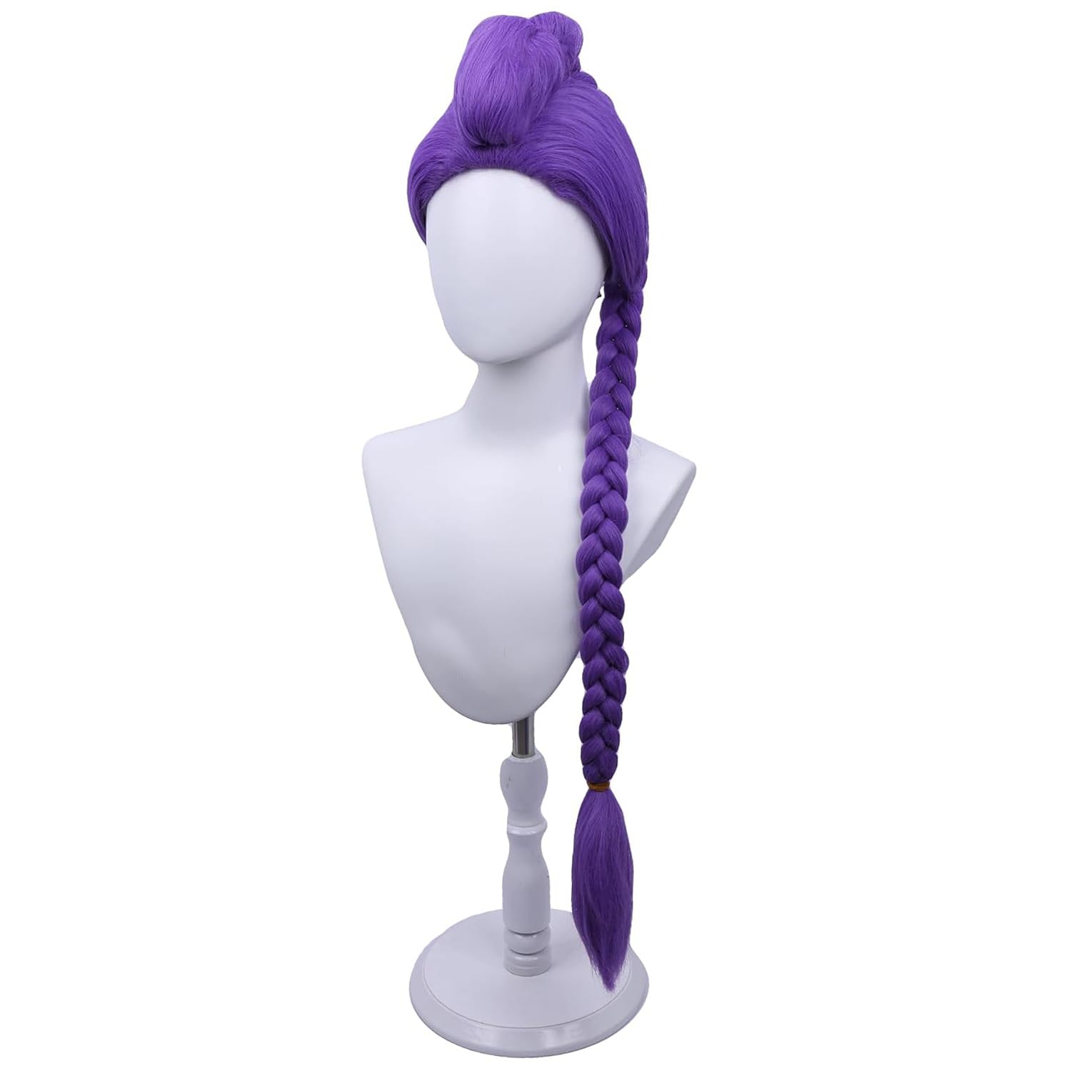 PATTNIUM Kids Purple Braided Wig tilt closeup highlights color and texture detail