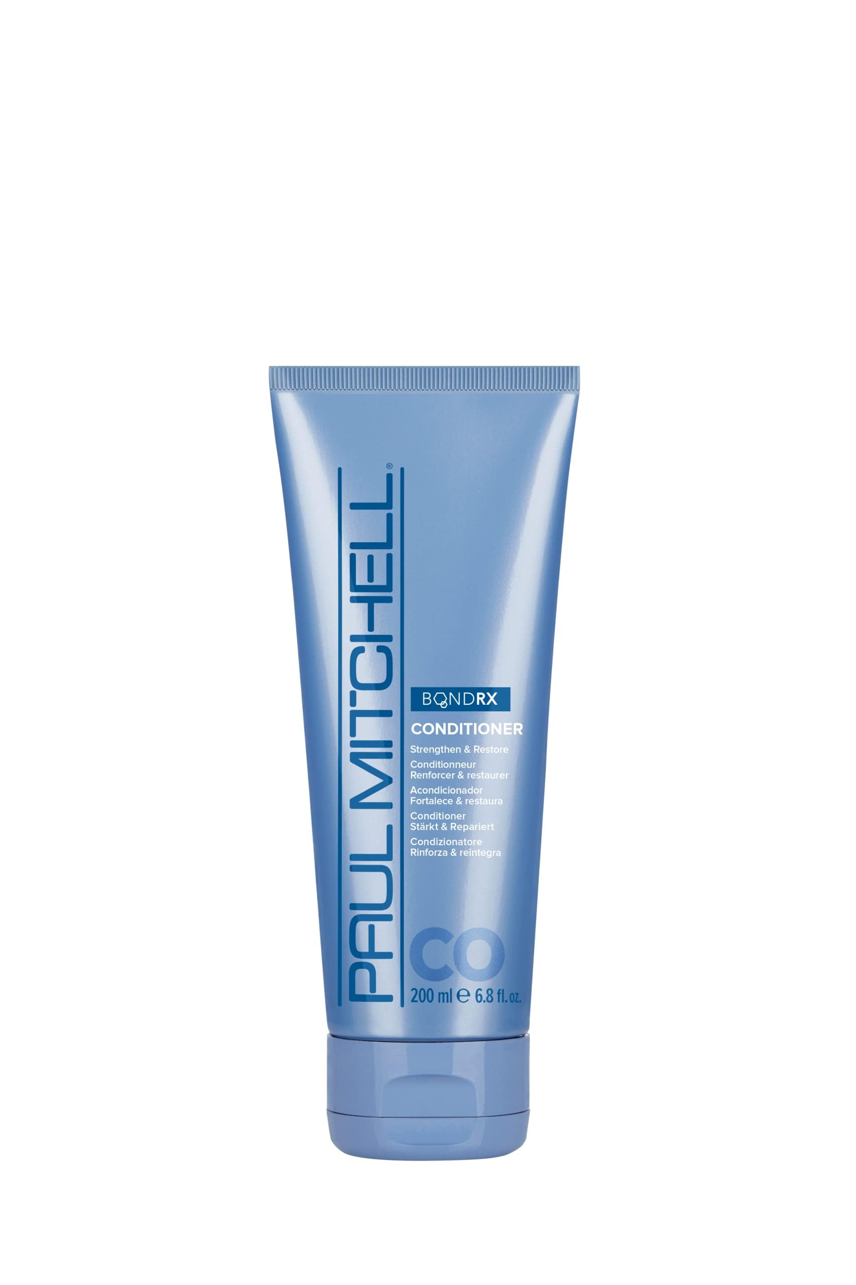 Paul Mitchell Bond Rx Conditioner bottle highlights premium formula for chemically treated hair hydration