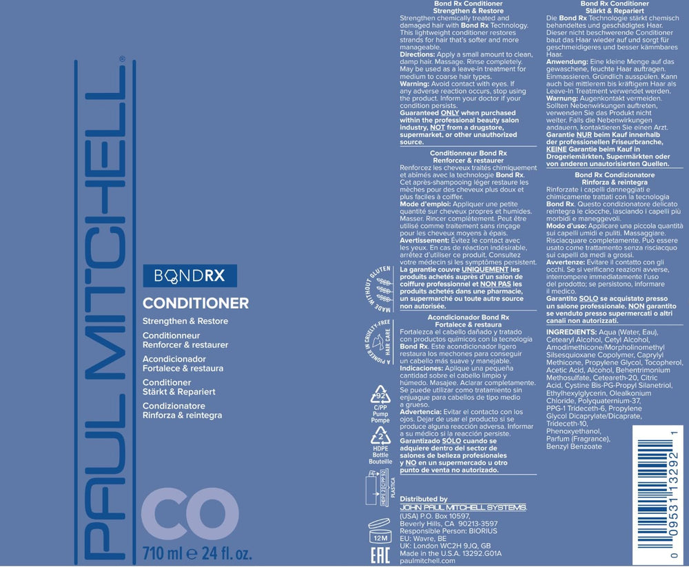 Paul Mitchell Bond Rx conditioner soft hair glow after use.