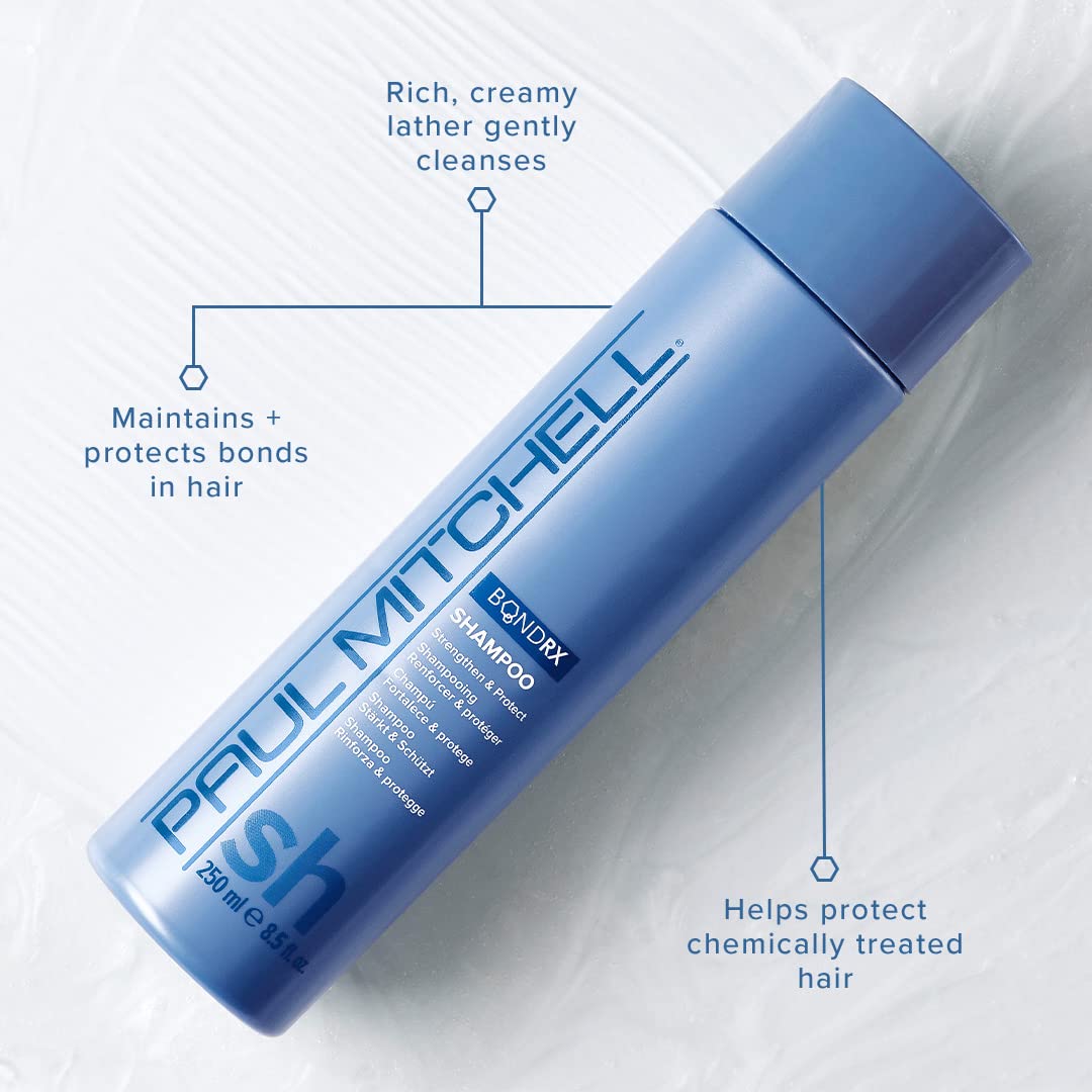 Paul Mitchell Bond Rx Shampoo pump top delivers controlled, sulfate-free cleansing for chemically treated hair.