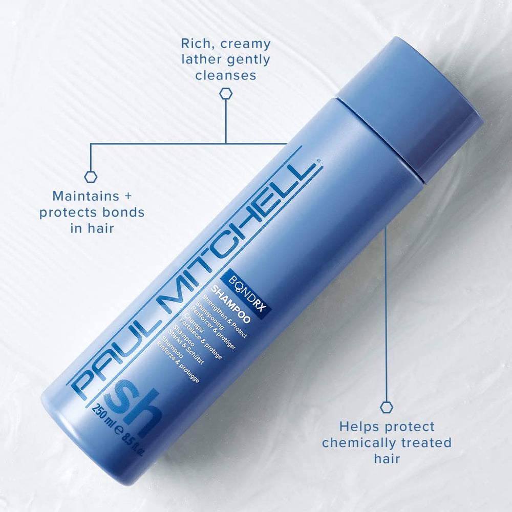 Paul Mitchell Bond Rx Shampoo pump top delivers controlled, sulfate-free cleansing for chemically treated hair.
