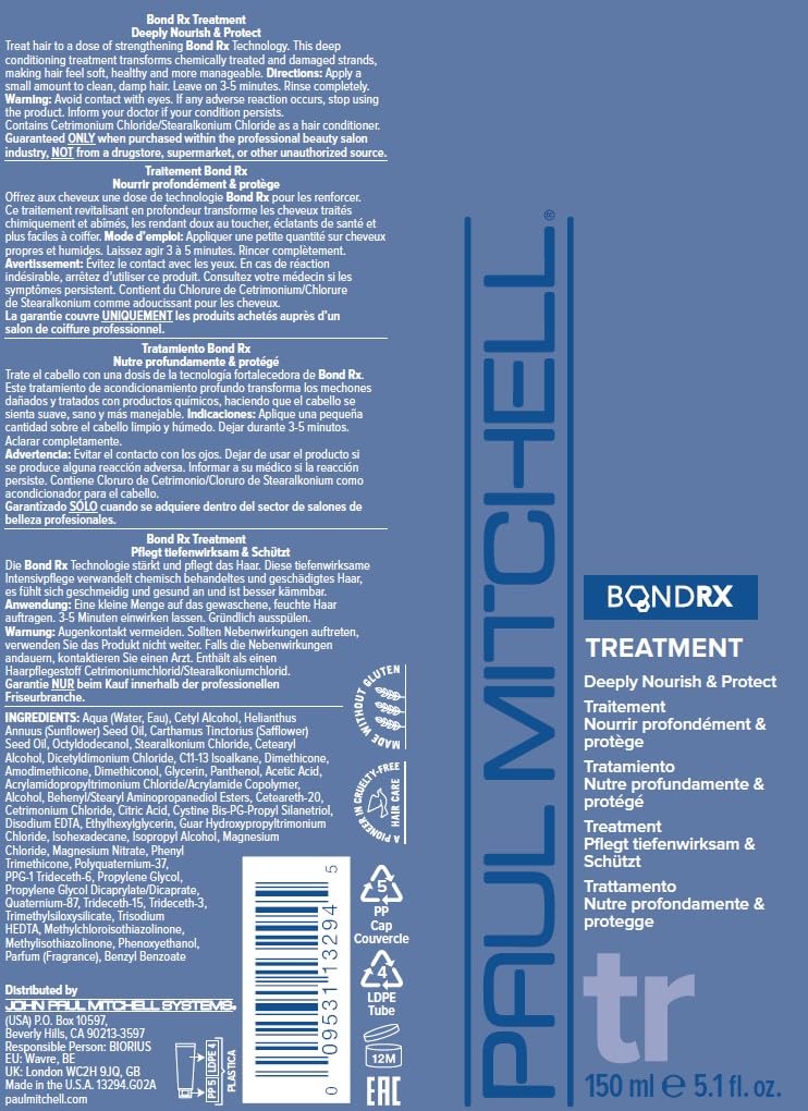Paul Mitchell Bond Rx Treatment demonstrating repair over chemically treated strands.