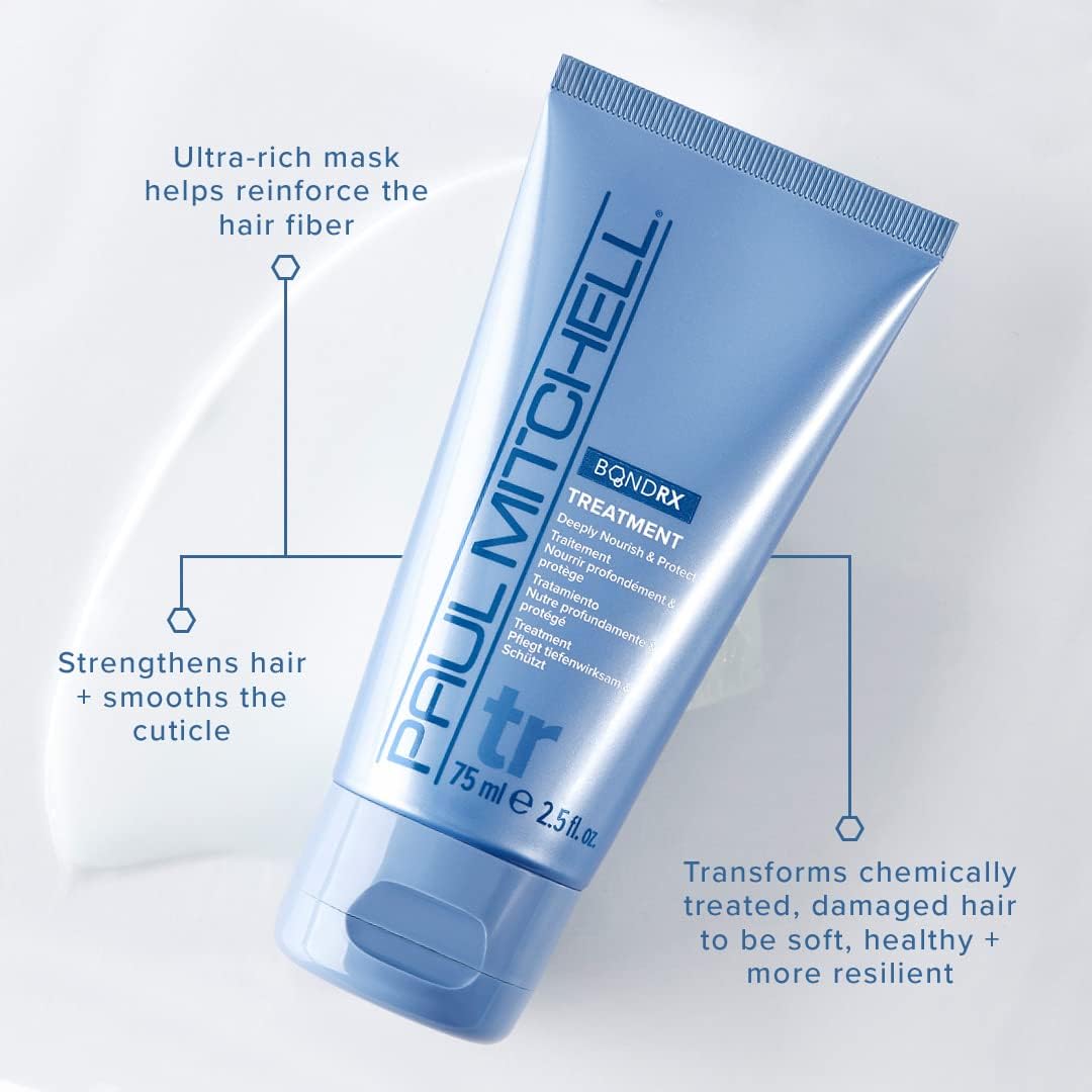 Paul Mitchell Bond Rx Treatment jar with rich mask texture for deep conditioning.