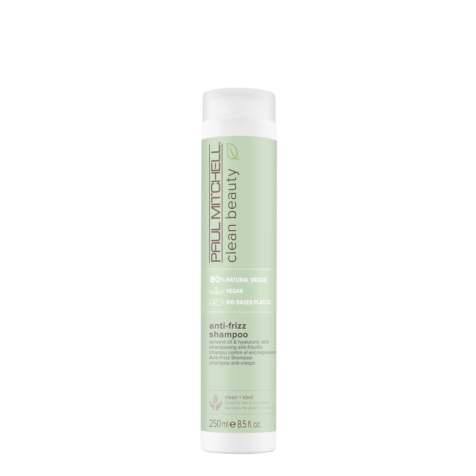 Paul Mitchell Clean Beauty Anti-Frizz Shampoo bottle with pump delivers easy dispensing and smooth strands
