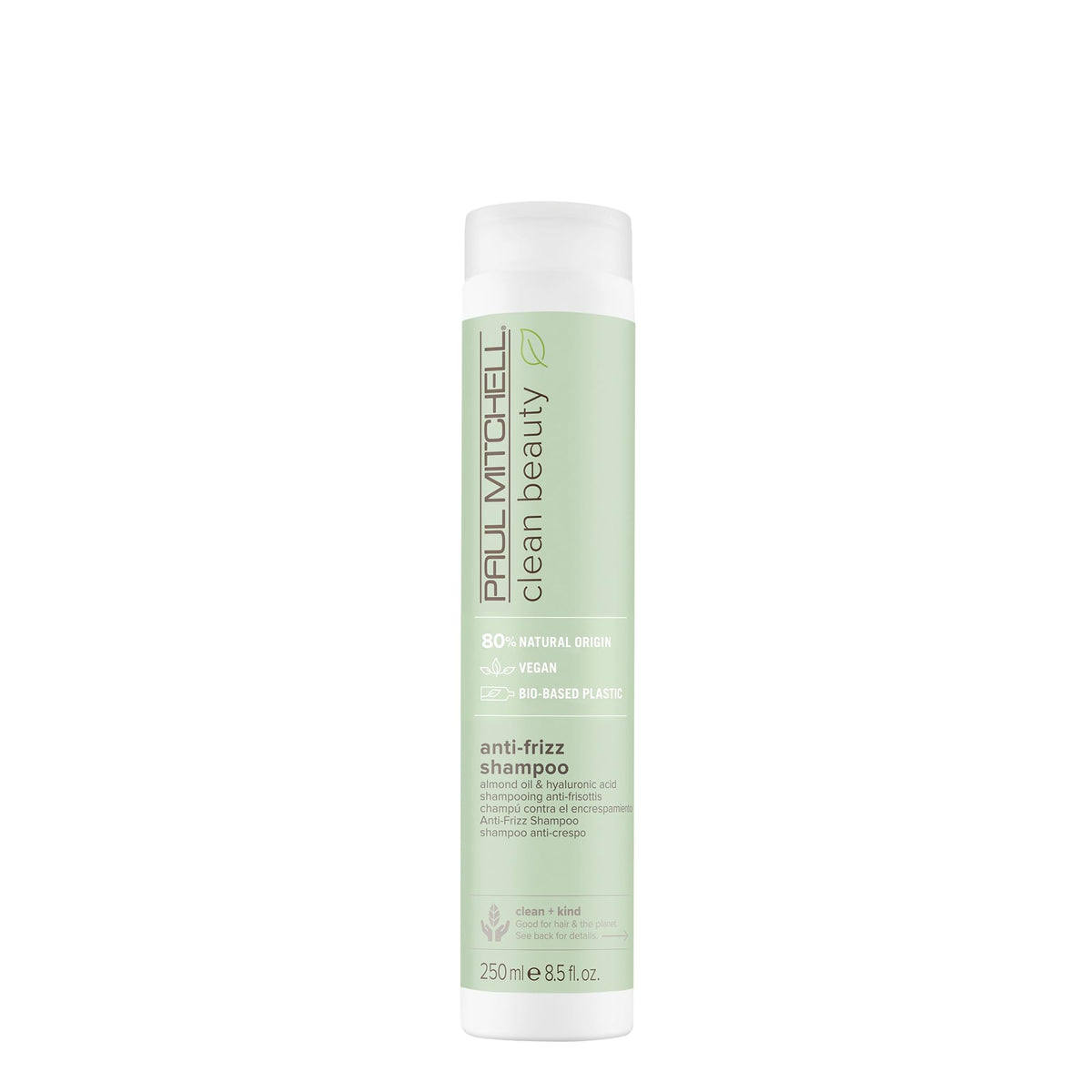 Paul Mitchell Clean Beauty Anti-Frizz Shampoo bottle with pump delivers easy dispensing and smooth strands