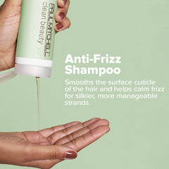Paul Mitchell Clean Beauty Anti-Frizz Shampoo pouring action for quick, mess-free wash