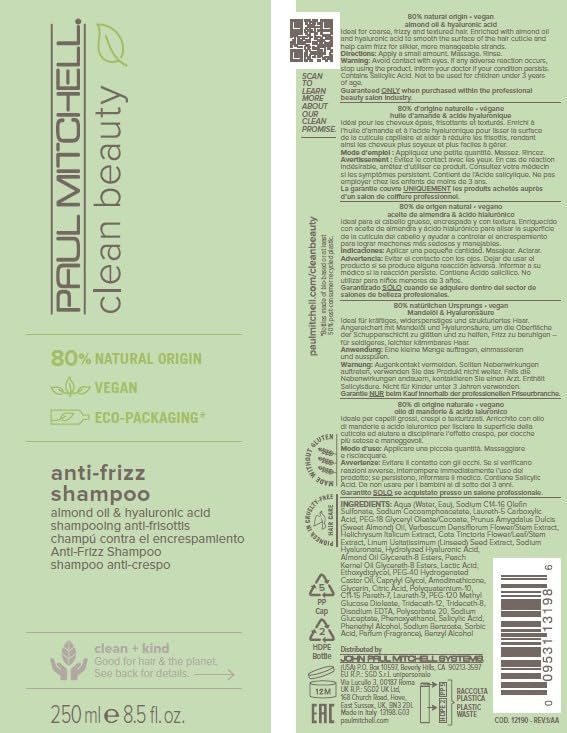 Paul Mitchell Clean Beauty Anti-Frizz Shampoo smooths surface cuticle for easier styling