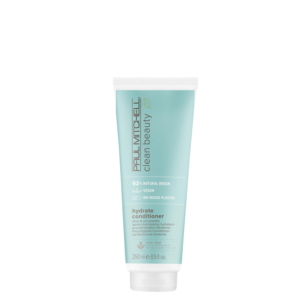 Paul Mitchell Clean Beauty Hydrate Conditioner bottle highlighting intense hydration for dry hair