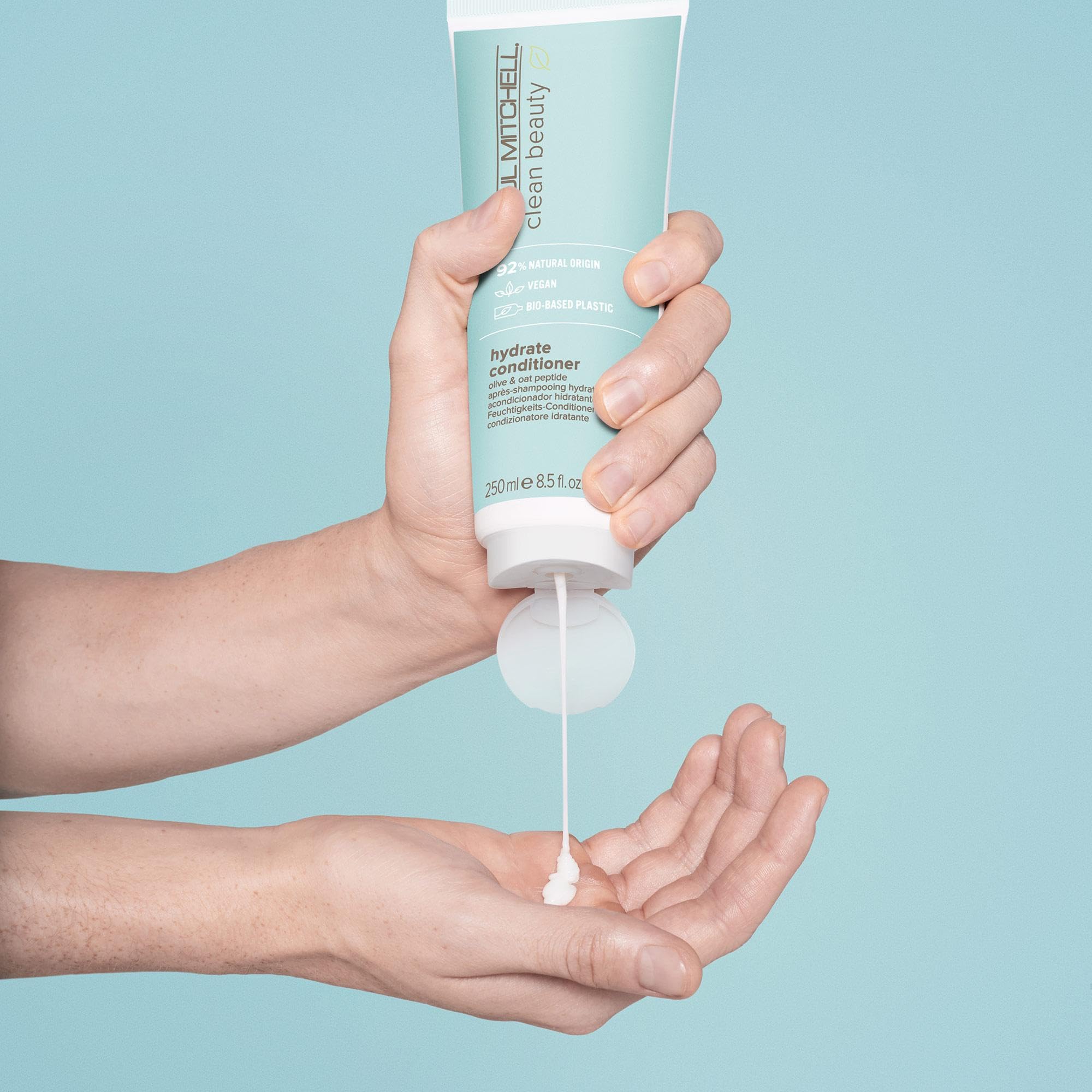 Paul Mitchell Clean Beauty Hydrate Conditioner pump for easy application.