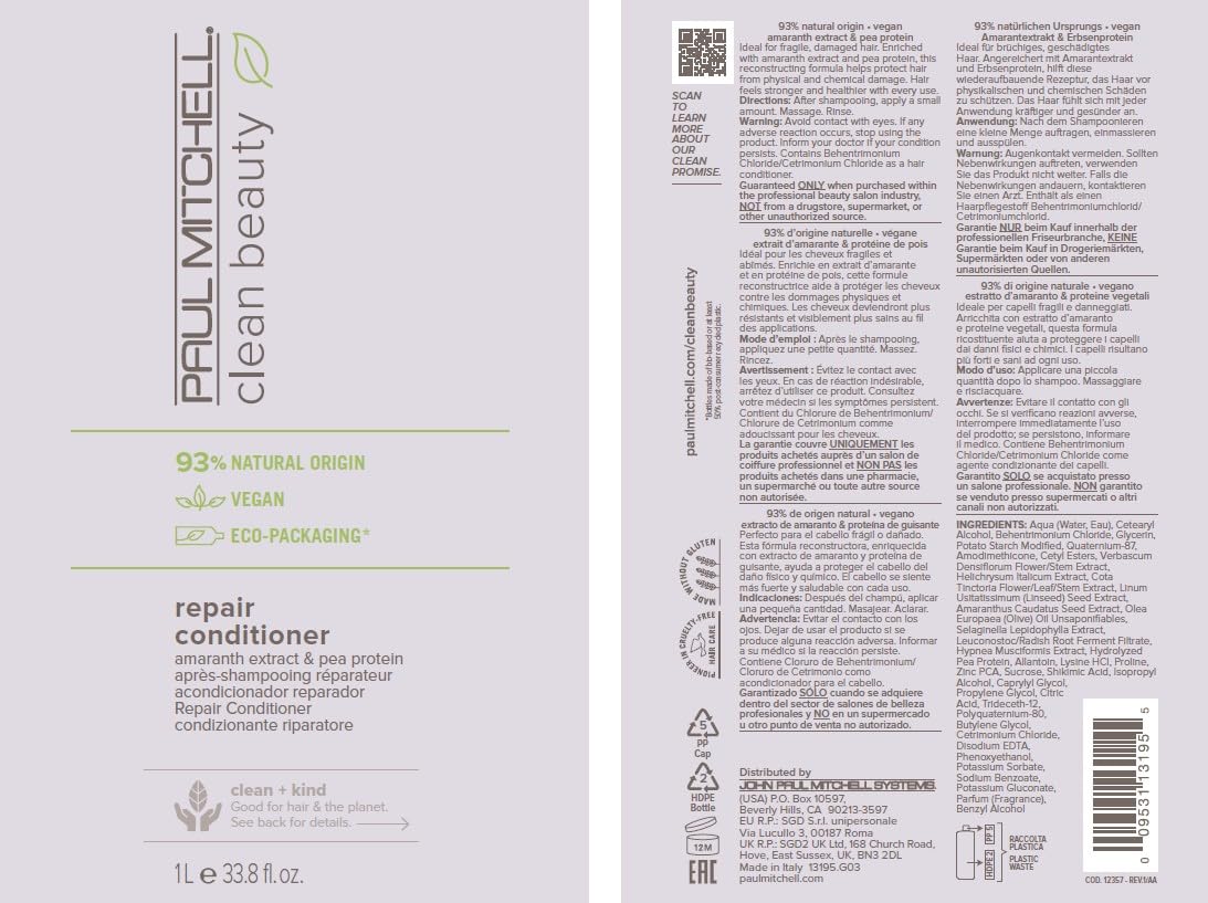 Paul Mitchell Clean Beauty fragrance: delicate floral musk during use.