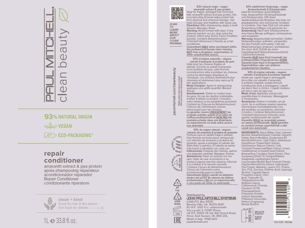 Paul Mitchell Clean Beauty fragrance: delicate floral musk during use.