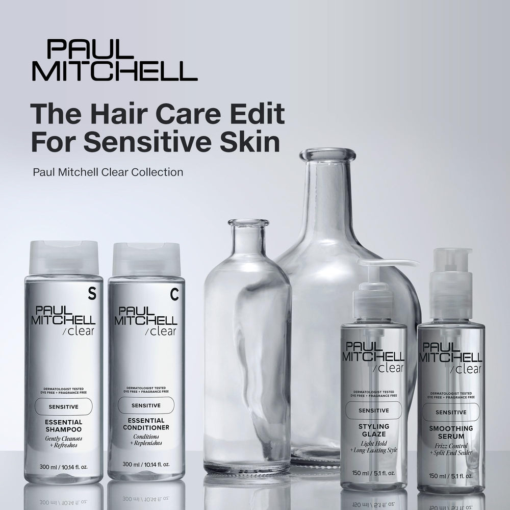 Paul Mitchell Clear Smoothing Serum suitable for all hair types during daily styling.