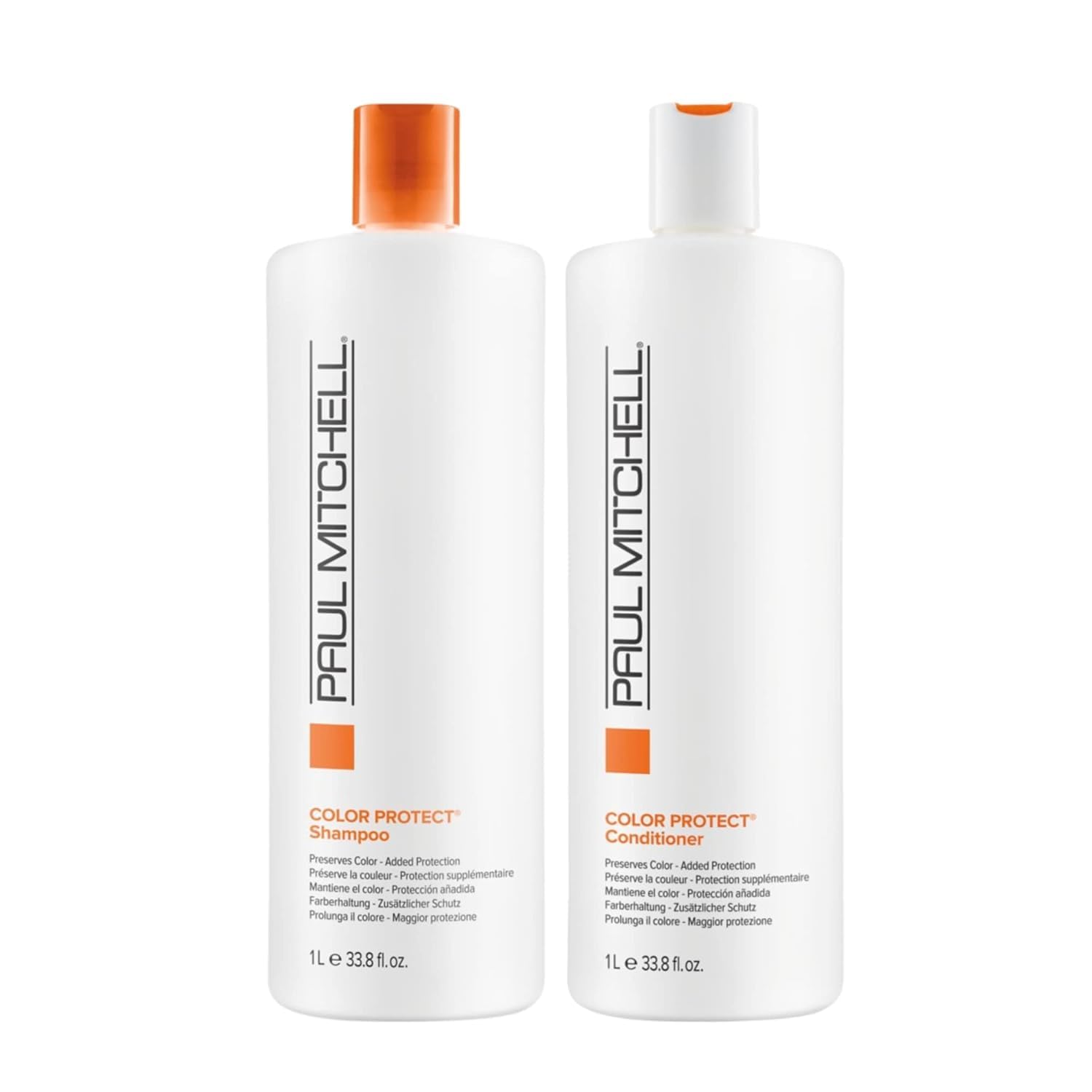 Paul Mitchell Color Protect Conditioner bottle delivering detangling and shine for color-treated hair