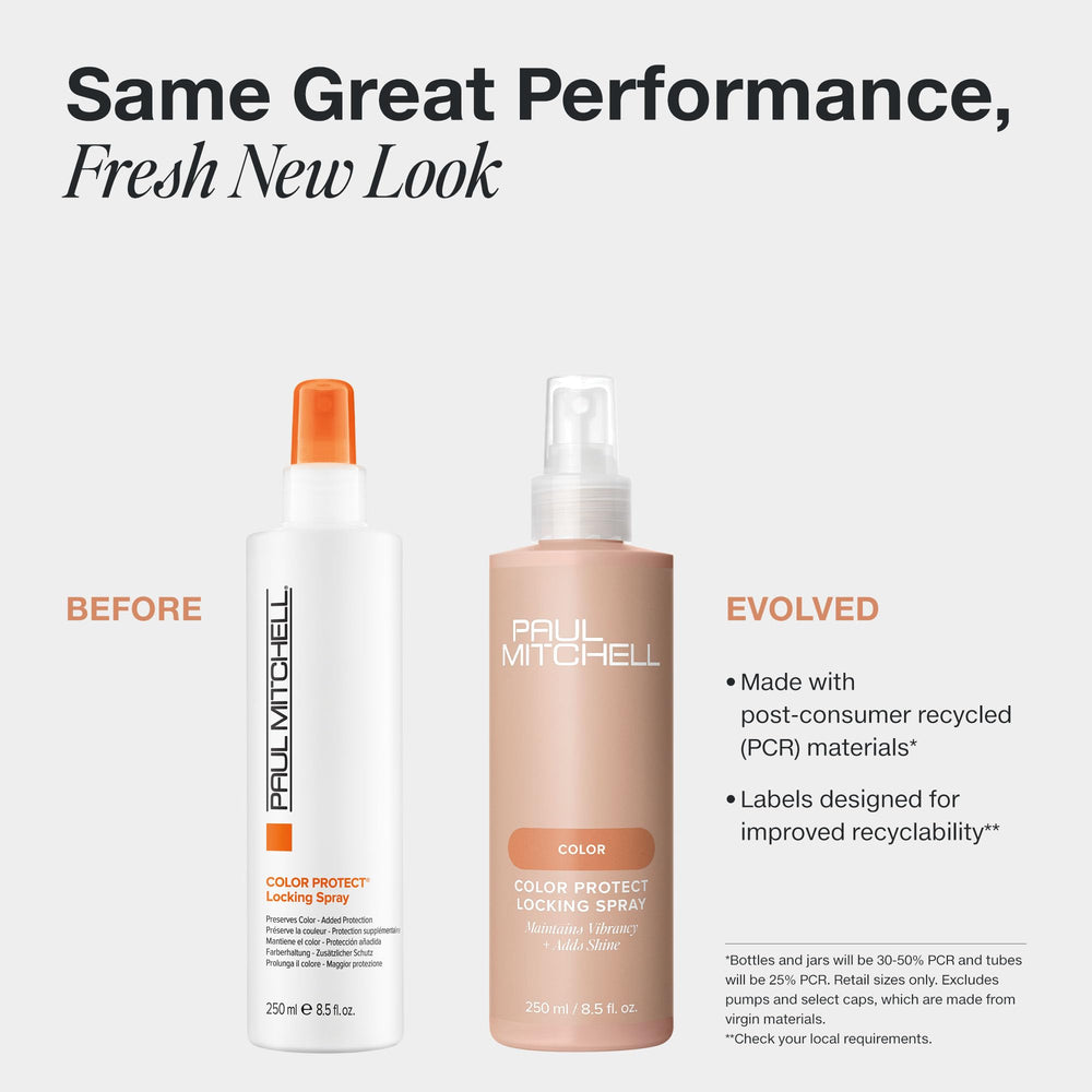 Paul Mitchell Color Protect Locking Spray UV protection keeps color vibrant in sun.