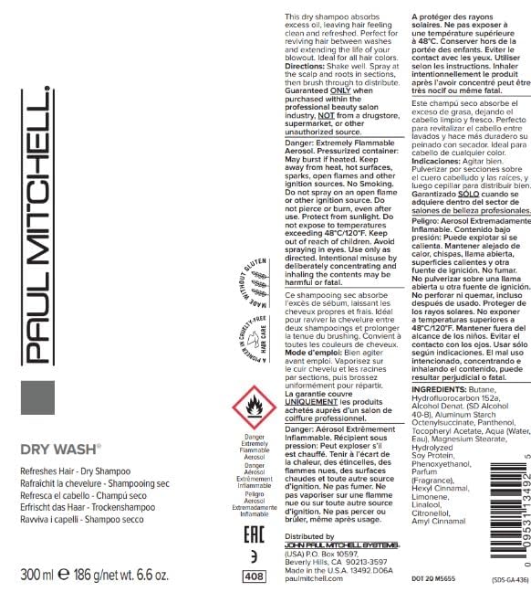 Paul Mitchell Dry Wash fresh scent application highlighting clean look