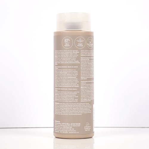 Paul Mitchell Extra-Body Conditioner packaging uses PCR materials to reduce environmental impact.