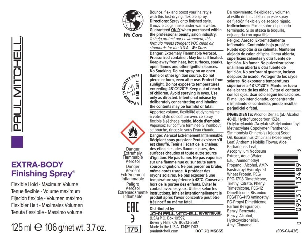 Paul Mitchell Extra-Body Finishing Spray demonstrates humidity resistance during styling.