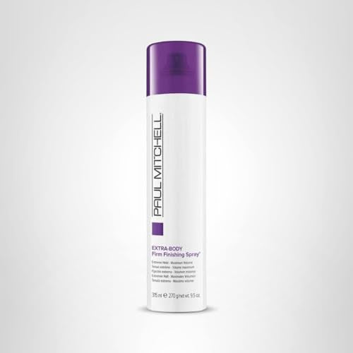 Close-up showing spray technique for lasting style with Paul Mitchell hairspray.