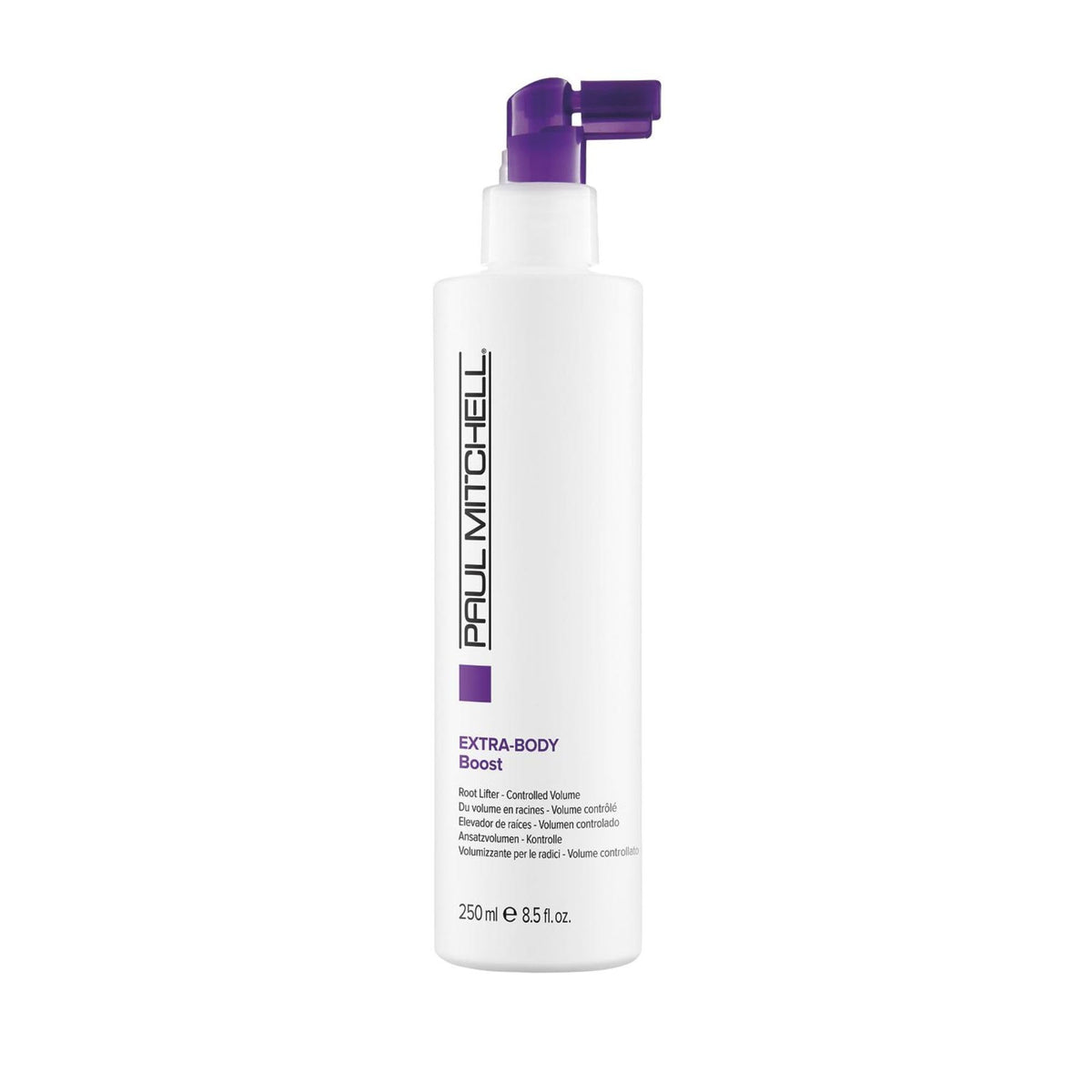 Paul Mitchell Extra-Body Root Lift bottle front view boosts root volume for fine hair.