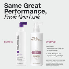 Paul Mitchell Extra-Body Root Lift nozzle closeup shows precise application at roots.