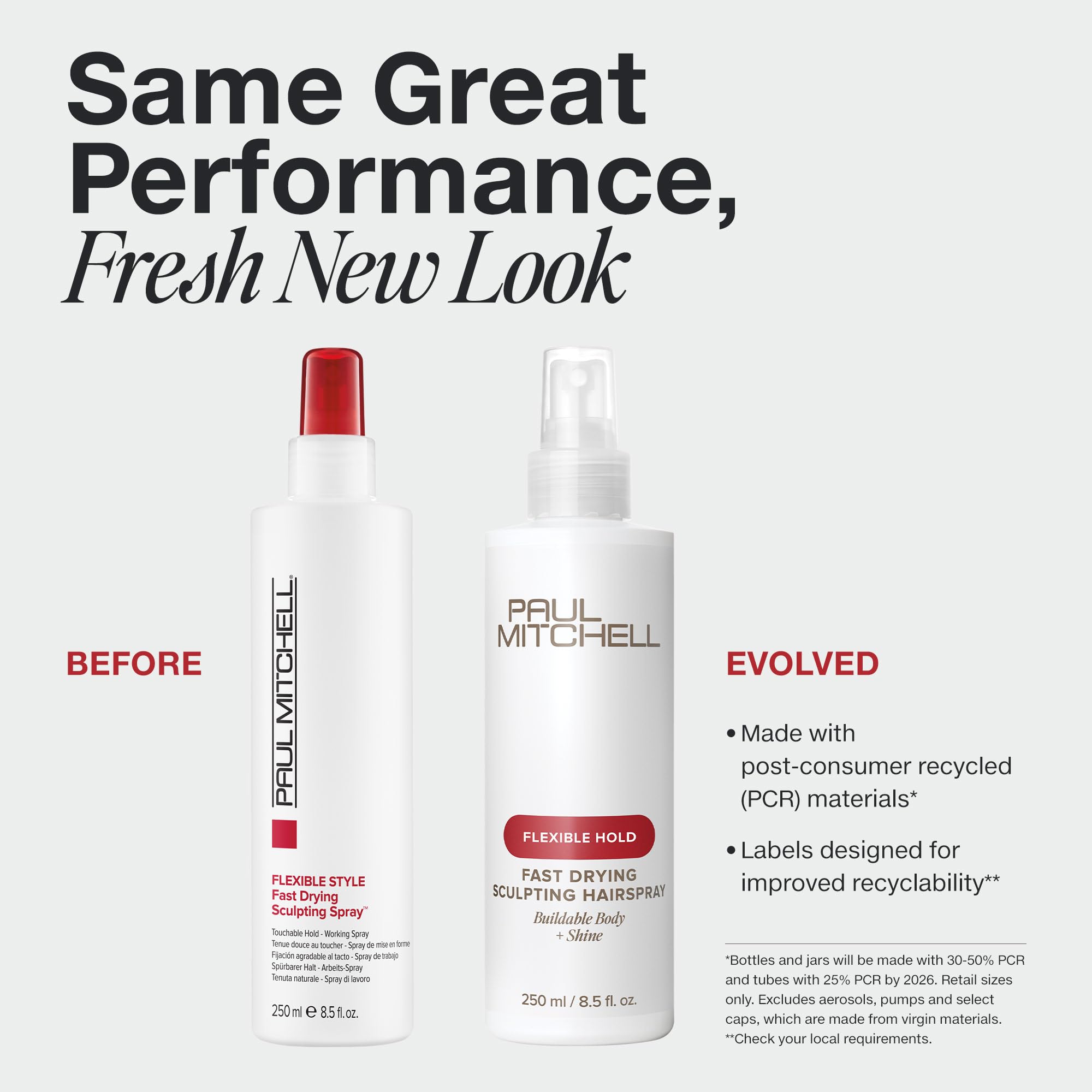 Paul Mitchell hairspray mist nozzle demonstrating quick-dry action for restyling
