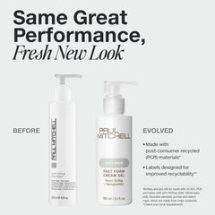 Paul Mitchell Fast Form Cream-Gel pump demonstrates easy, even distribution.