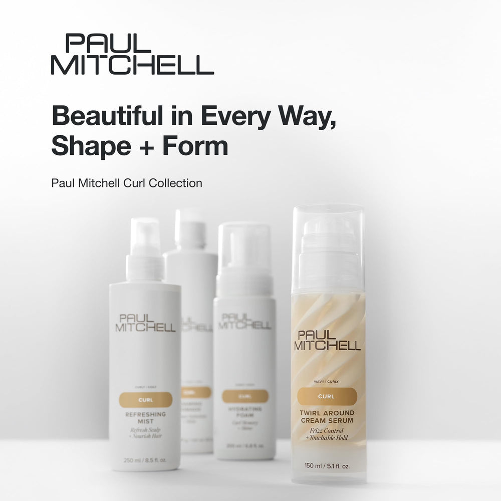 Recycled packaging of Paul Mitchell Foaming Pomade highlights PCR materials.