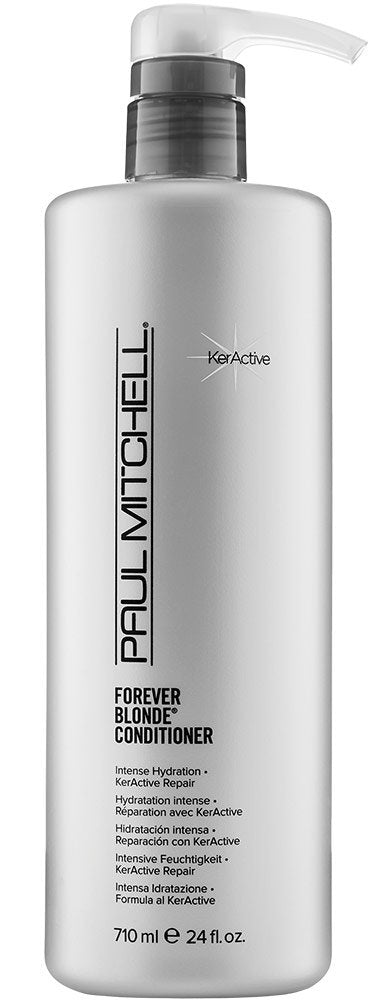 Paul Mitchell Forever Blonde Conditioner bottle front shows hydrating formula for color-treated hair
