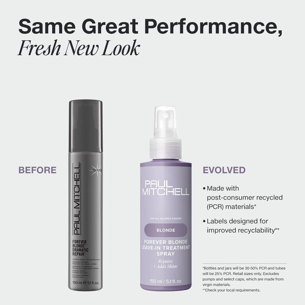 Paul Mitchell Forever Blonde leave-in application for even distribution on damaged blondes