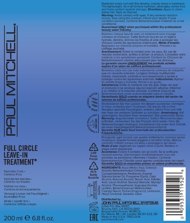 Paul Mitchell Full Circle Leave-In Cream fragrance notes mango citrus green apple