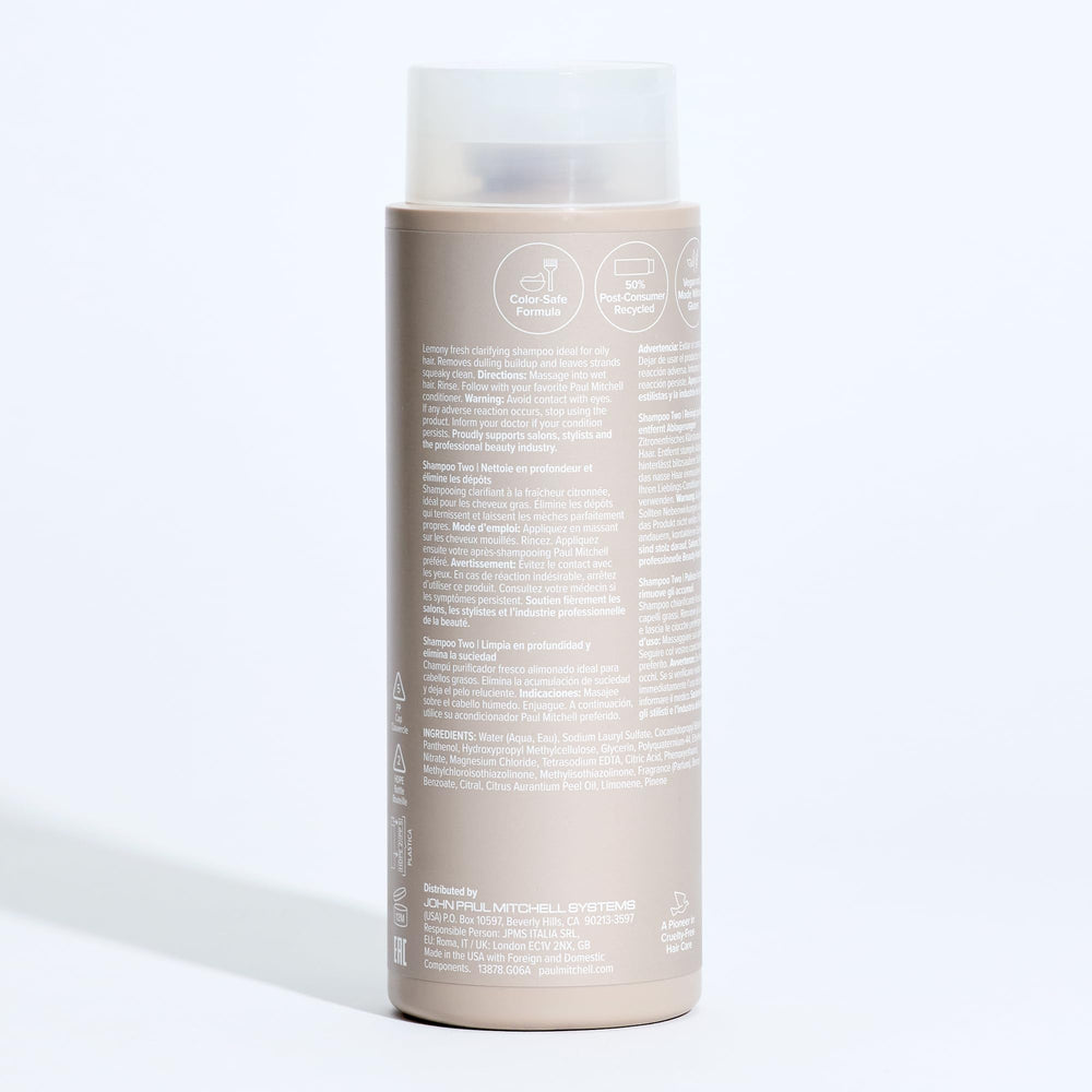Paul Mitchell packaging uses post-consumer recycled materials.
