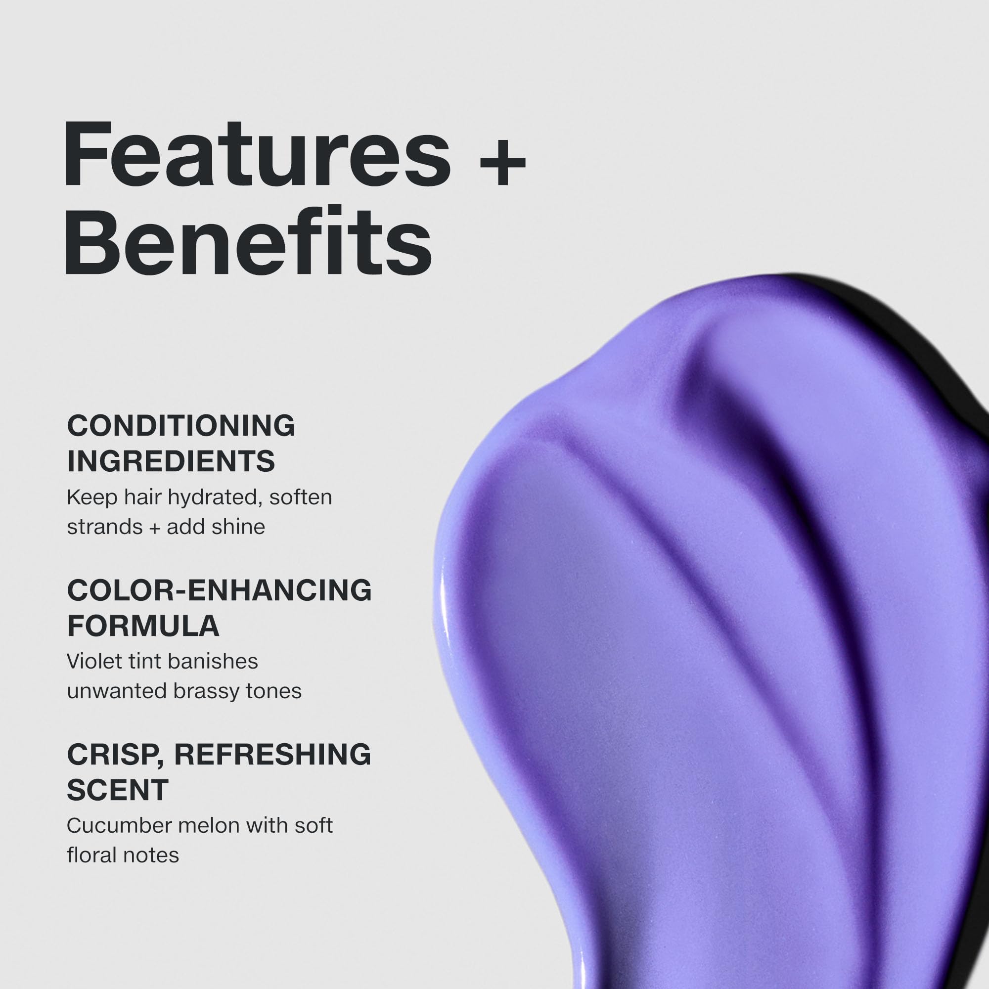 Paul Mitchell Platinum Blonde Violet Conditioner packaging close-up emphasizing violet pigments to reduce brass.