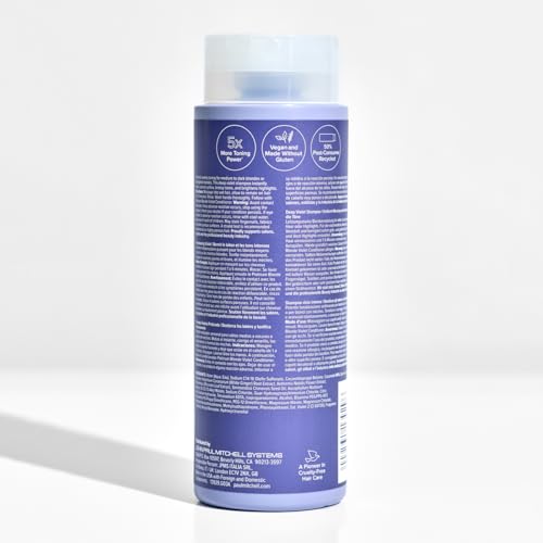 Paul Mitchell Platinum Plus Deep Violet Shampoo shine-boosting purple tones after wash.