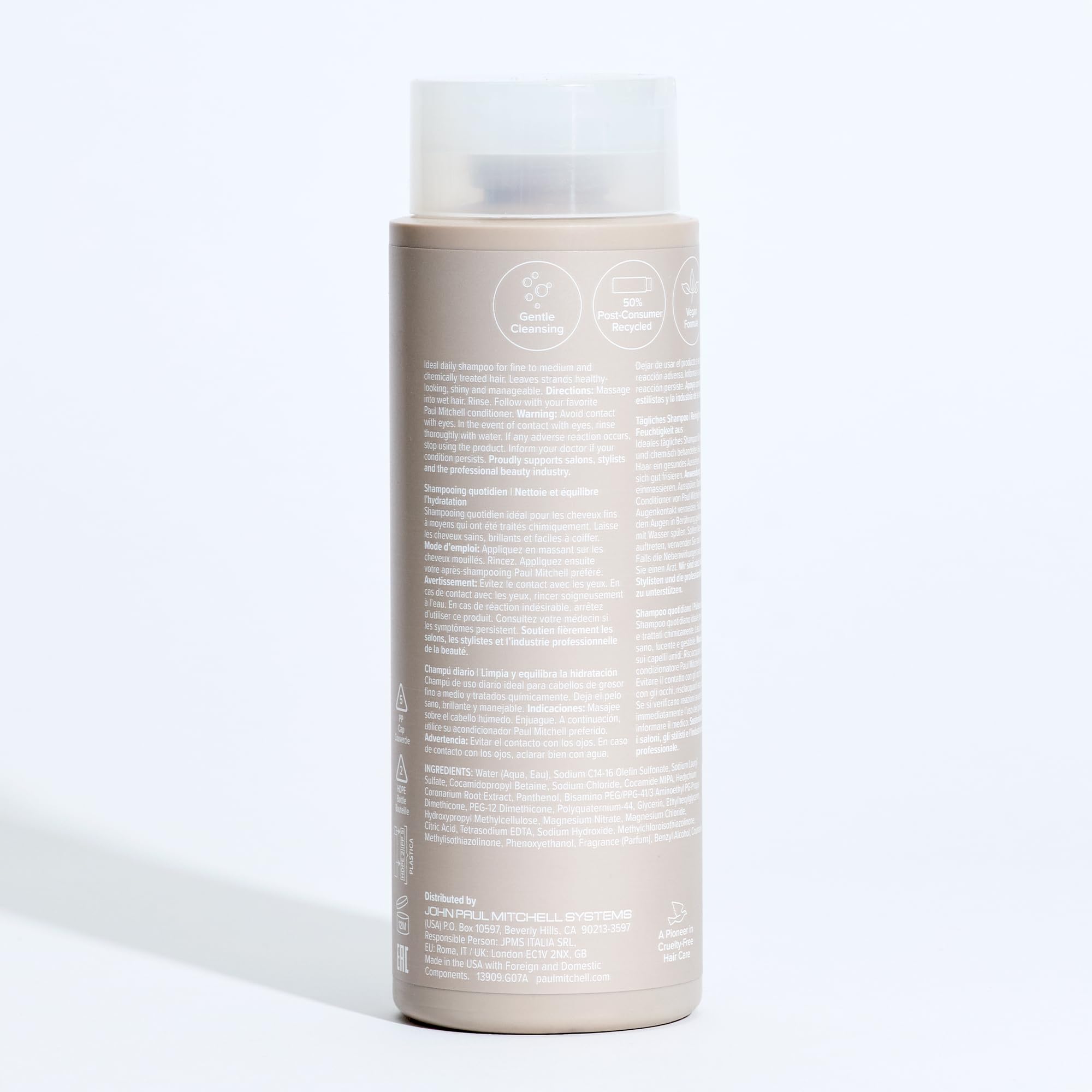 Daily routine with Paul Mitchell Shampoo One for all hair types.