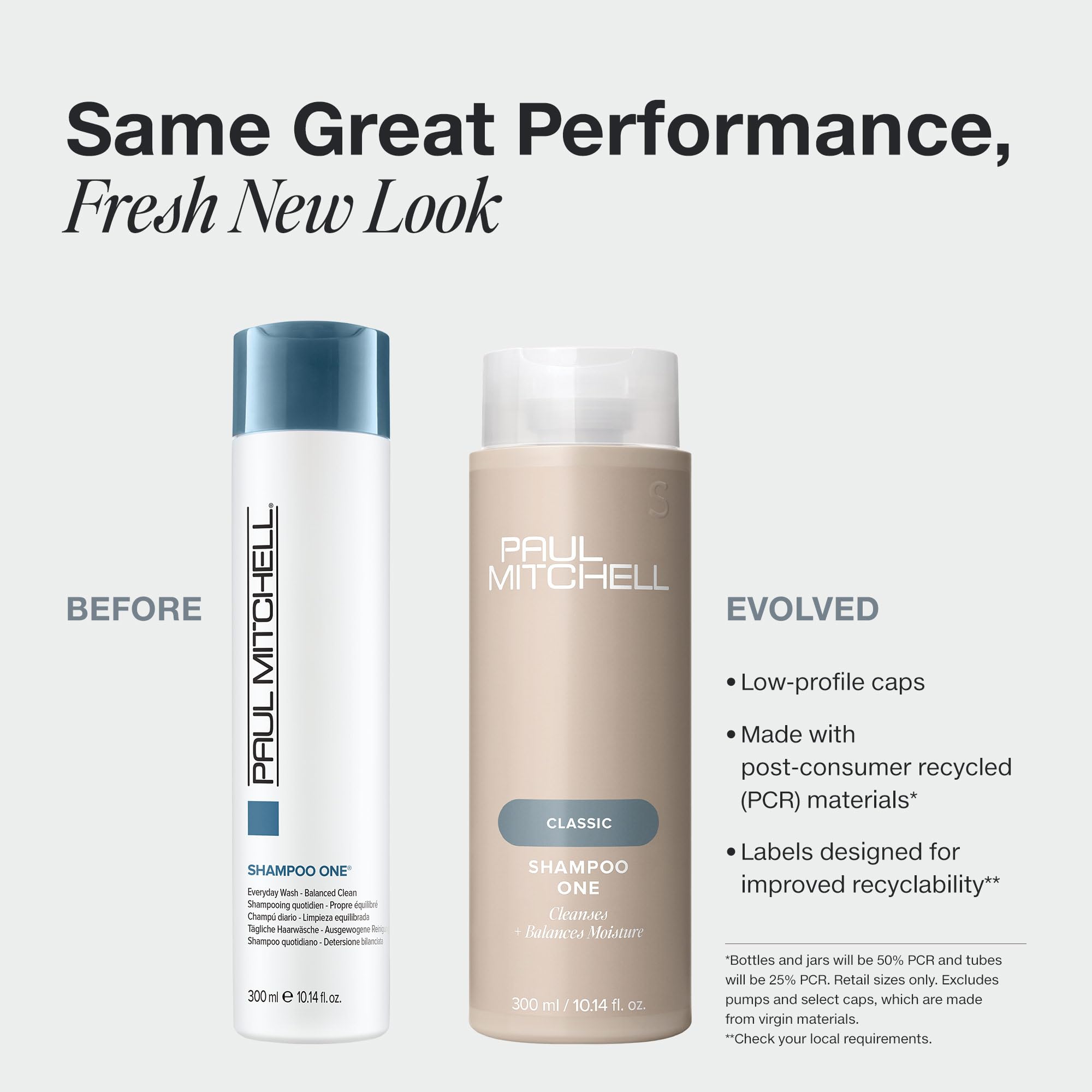 Paul Mitchell Shampoo One on a shower shelf with tropical coconut scent.