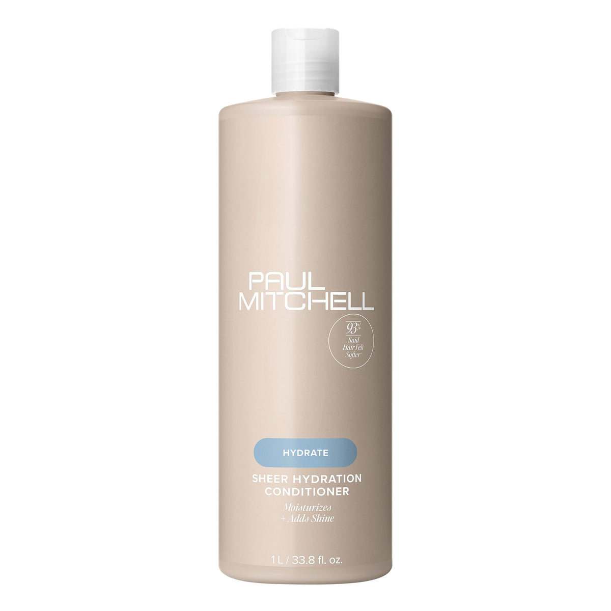 Paul Mitchell Sheer Hydration conditioner bottle emphasizes moisture for softer, shinier hair