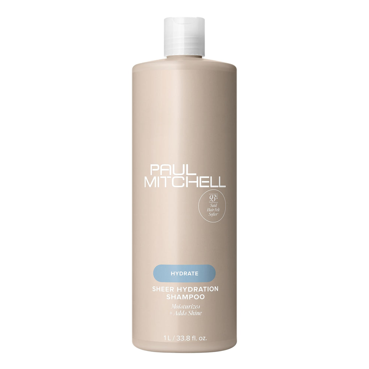 Paul Mitchell Sheer Hydration Shampoo bottle front with moisture-rich formula for dry hair