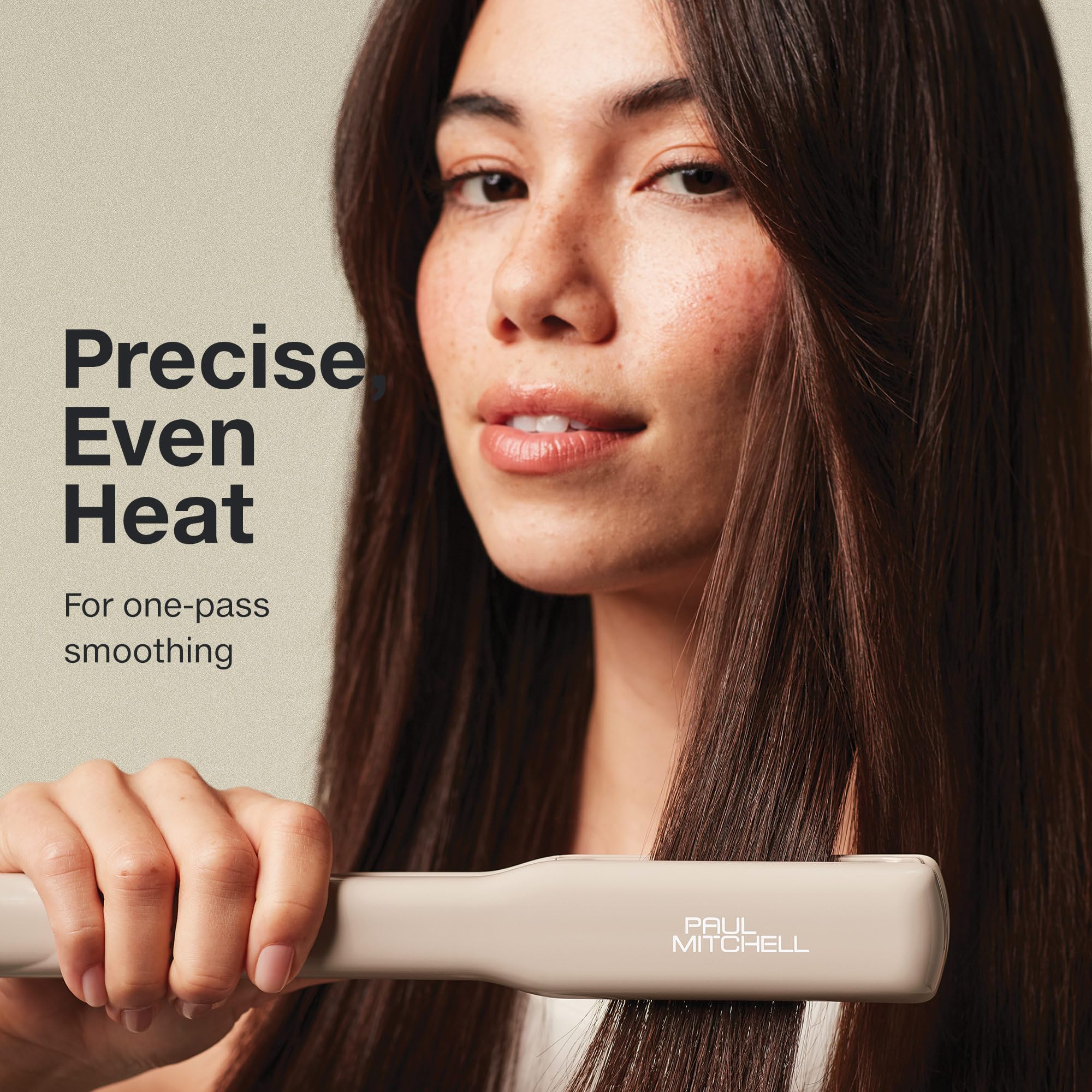 Paul Mitchell Smooth+ black 1.25-inch plate ideal for versatile sleek styles.