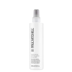 Paul Mitchell Soft Sculpting Spray Gel bottle shows lightweight hold for natural-looking style.